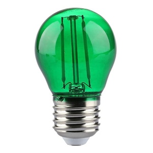 BEC LED G45 E27 2W CU FILAMENT LUMINA VERDE - Img 1