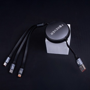 CABLU 3IN1 USB - LIGHTNING + 2 X USB-C 1.2M - NEGRU - Img 8