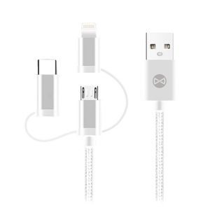CABLU 3IN1 USB-LIGHTNING-UCB-C-MICRO USB 1M 1.5A - ALB - Img 1