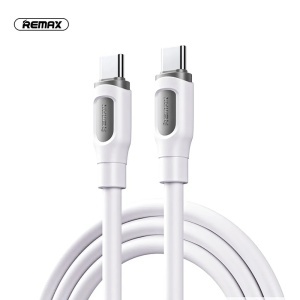 Cablu de date cu incarcare rapida REMAX RC-C111, USB-C la USB-C, 1 metru, 60W, alb