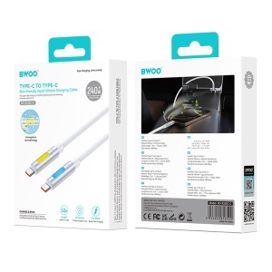 CABLU USB-C - USB - C 1.2M 240W CU RGB SI AROMATHERAPY - ALB - Img 5