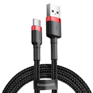 CABLU USB - TIP C 2A 10W BASEUS- NEGRU/ROSU - Img 2