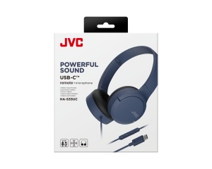 Casti JVC HA-S33UC-A-U, Cu fir, On-Ear, Microfon, USB-C, albastru - Img 3