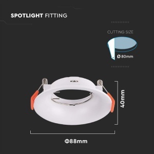 CORP SPOT GU10 ROTUND 88X40MM - ALB - Img 4