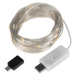 DECORATIUNE LED ALB CALD 10M REBEL - Img 3