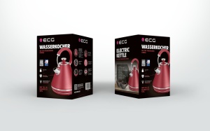 Fierbator electric ECG RK 1708 Tradizione Corsa, 2200 W, 1.7 litri, conector Strix, rosu mat - Img 10