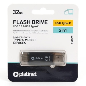 FLASH DRIVE USB 3.0 SI TYPE C 32GB C-DEPO PLATINET - Img 2