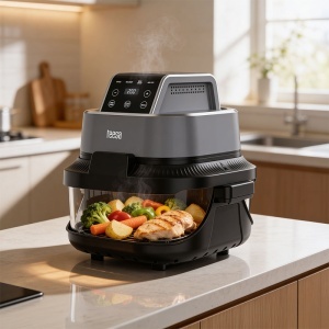 FRITEUZA GLASS AIRFRYER 4L+1.5L 1500W TEESA - Img 15