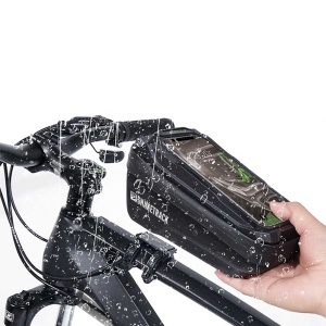 GEANTA BICICLETA CU SUPORT TELEFON PRINDERE PE CADRU - NEGRU - Img 7