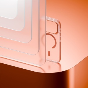 HUSA PROTECTIE MAG CASE IPHONE 17 PRO MAX - TRANSPARENT/PORTOCALIU - Img 7