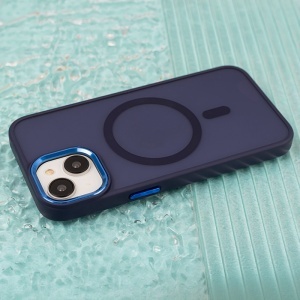 HUSA SILICON PENTRU IPHONE 17 PRO MAX CU INEL - ALBASTRUI NAVY - Img 7