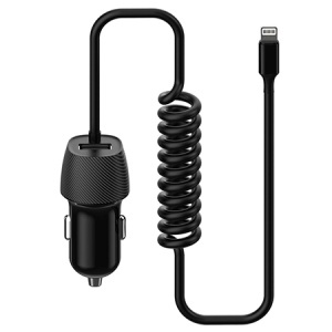 INCARCATOR AUTO CABLU SPIRALAT 3.4A LIGHTNING - Img 1