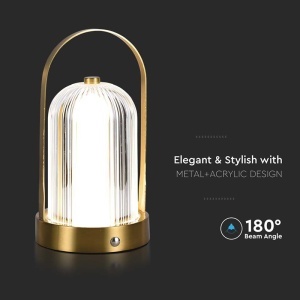 LAMPA BIROU 3IN1 CU ACUMULATOR 1800MAH - FRENCH GOLD - Img 5