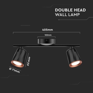 LAMPA LED MONTAJ PERETE 2X6W 4000K ALB NEUTRU - NEGRU - Img 6