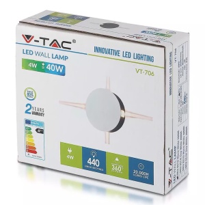 LAMPA LED MONTAJ PERETE 4W IP65 3000K ALB CALD - Img 7