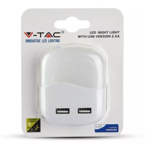 LAMPA VEGHE PATRATA CU SENZOR LUMINA 3000K + 2 USB - Img 5