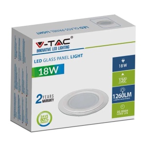 PANOU LED ROTUND INCORPORABIL 18W 4000K ALB NEUTRU, STICLA - Img 5