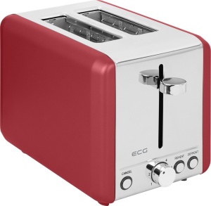 Prajitor de paine ECG ST 2708 Tradizione Corsa, putere 925 W, 2 felii, 6 grade de rumenire, rosu mat - Img 2