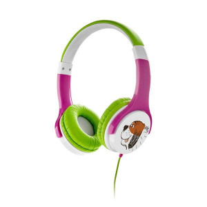 RESIGILAT - Casti audio pentru fete GoGEN MAXISLECHYG, volum limitat 90 dB, 8 autocolante - Img 1