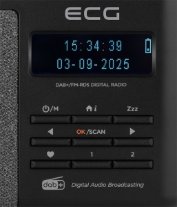Resigilat - Radio portabil ECG RD 250 DAB Black, FM/DAB/DAB+, 1.8 W, Bluetooth 5.3, baterie reincarcabila Li-Ion 3.7 V / 1900 mAh, ceas desteptator, negru - Img 6