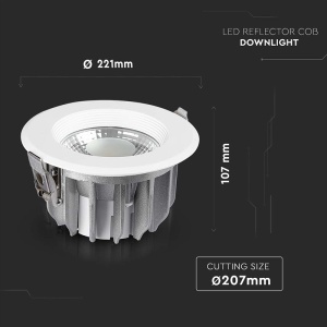 SPOT LED COB INCORPORABIL 40W 6500K ALB RECE - Img 15
