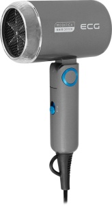 Uscator de par pentru voiaj ECG Grigio Piccolo, 1200 W, 2 viteze, 2 niveluri de temperatura, maner pliabil, gri - Img 2
