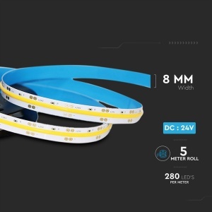 BANDA LED COB 24V 280LED/M 10W/M IP20 6400K - Img 7