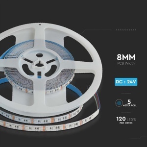 BANDA LED RGB SMD3535 8MM 12W/M 24V IP20 5M - Img 7