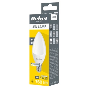 BEC LED E14 8W 3000K 230V REBEL - Img 3