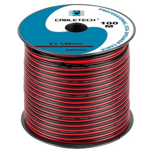 CABLU DIFUZOR CCA 2X1.50MM ROSU/NEGRU 100M - Img 1