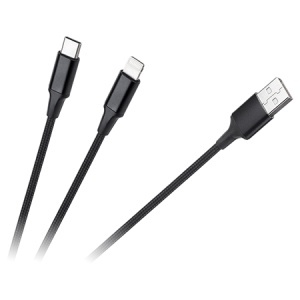 CABLU USB A - USB C/LIGHTNING (2+1) 1M - Img 1