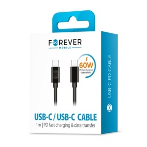 CABLU USB-C - USB-C 1M 60W - NEGRU - Img 1