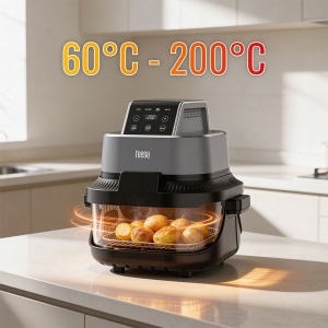 FRITEUZA GLASS AIRFRYER 4L+1.5L 1500W TEESA - Img 12