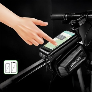 GEANTA BICICLETA CU SUPORT TELEFON PRINDERE PE CADRU IP54 - NEGRU - Img 6