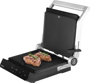 Grill electric ECG FORZA 5200 Fuego, 2000W, 80-230 °C, 2 termostate, cronometru, deschidere 180°, capac din otel inoxidabil - Img 4
