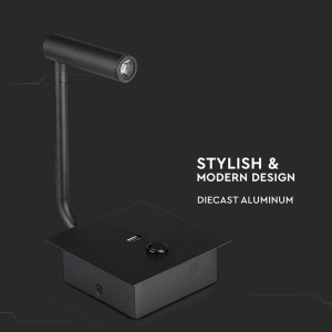 LAMPA LED PERETE 3W 3000K - NEGRU - Img 8