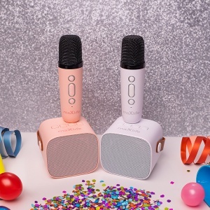 MINI BOXA KARAOKE CU MICROFON WIRELESS - ALB - Img 8