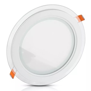PANOU LED ROTUND INCORPORABIL 18W 4000K ALB NEUTRU, STICLA - Img 2
