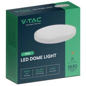 PLAFONIERA LED 18W IP44 6500K ALB RECE - ALB - Img 3