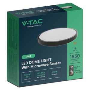 PLAFONIERA LED 18W IP44 CU SENZOR 4000K ALB NEUTRU - NEGRU - Img 5