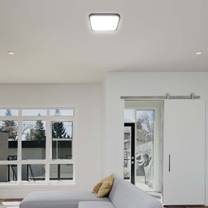 PLAFONIERA LED 36W IP44 CU SENZOR 4000K ALB NEUTRU - NEGRU - Img 12