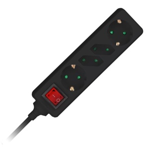 PRELUNGITOR 4 CAI CU INTRERUPATOR 1.5M( 3G1.5MM2) NEGRU - Img 2