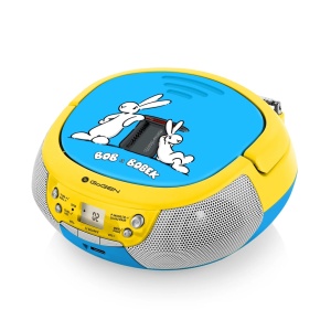 Radio CD pentru copii GoGEN BOB AND BOBEK, 2 x 0,8 W, Bluetooth, karaoke, microfon, MP 3, USB, AUX in, albastru - Img 3