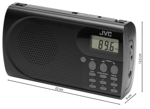 Radio portabil JVC RA-E431B, tuner digital FM, afisaj LCD, mufa jack pentru casti, ceas desteptator, antena, negru - Img 7