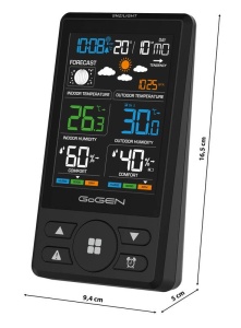 Statie meteo cu prognoza animata GoGEN ME 1250B, LCD color, senzor extern fara fir, negru - Img 2