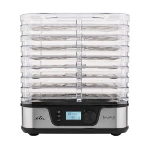 Uscator de fructe ETA Secca Premium ETA9301 90000, 380W, 8 site inox, 35-75°C, timer 1-24 ore, argintiu