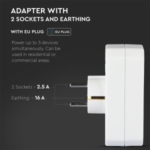 ADAPTOR 3 PRIZE 1X16A 2x2.5A MAX 3500W - Img 10