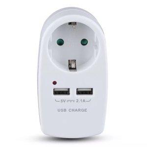 ADAPTOR PRIZA 16A 3680W + 2USB 2.1A, ALB - Img 3