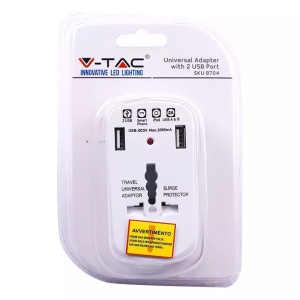 ADAPTOR UNIVERSAL PRIZA (UK,US,EU) CU PROTECTIE SI 2USB 2.1A - Img 5