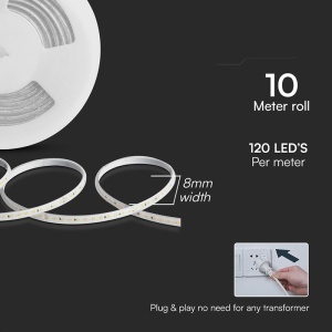 BANDA LED SMD 2835 10.5W/M 220-240V IP65 3000K ROLA 10M - Img 5